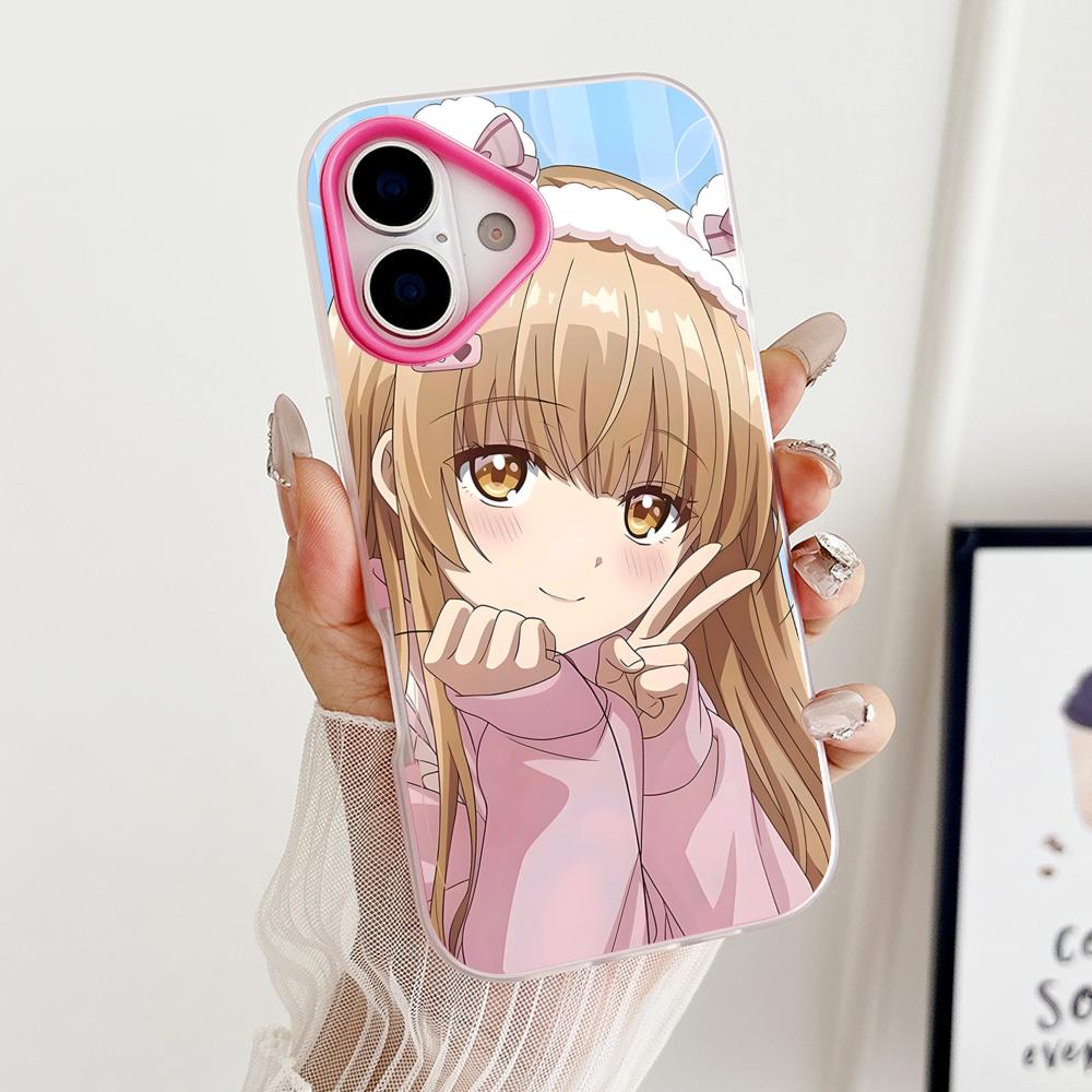 Engel Mahiru Shina Handyhülle für iPhone 17 16 15 14 13 12 11 Air Pro Max Plus Jelly Doppelschicht Rose Rot Hülle