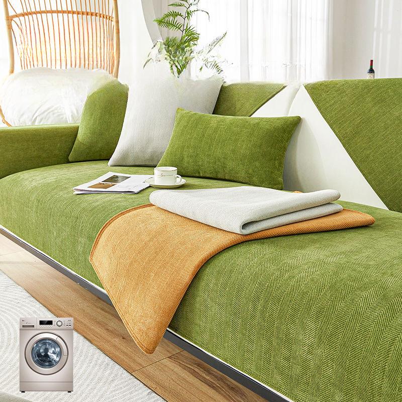 Chenille Sofa Cushion Non-Slip All Wrapped Cover Cover Cover Cloth Solid Color Four Seasons Universal Seat Cushions