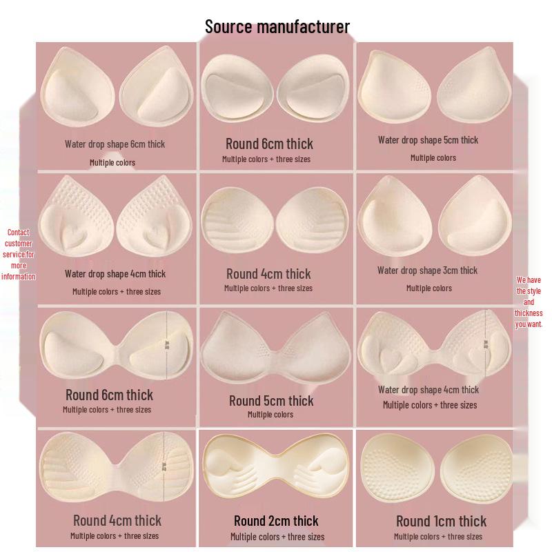 4cm/6cm Bra Chest Pad Inserts for Sports Bras