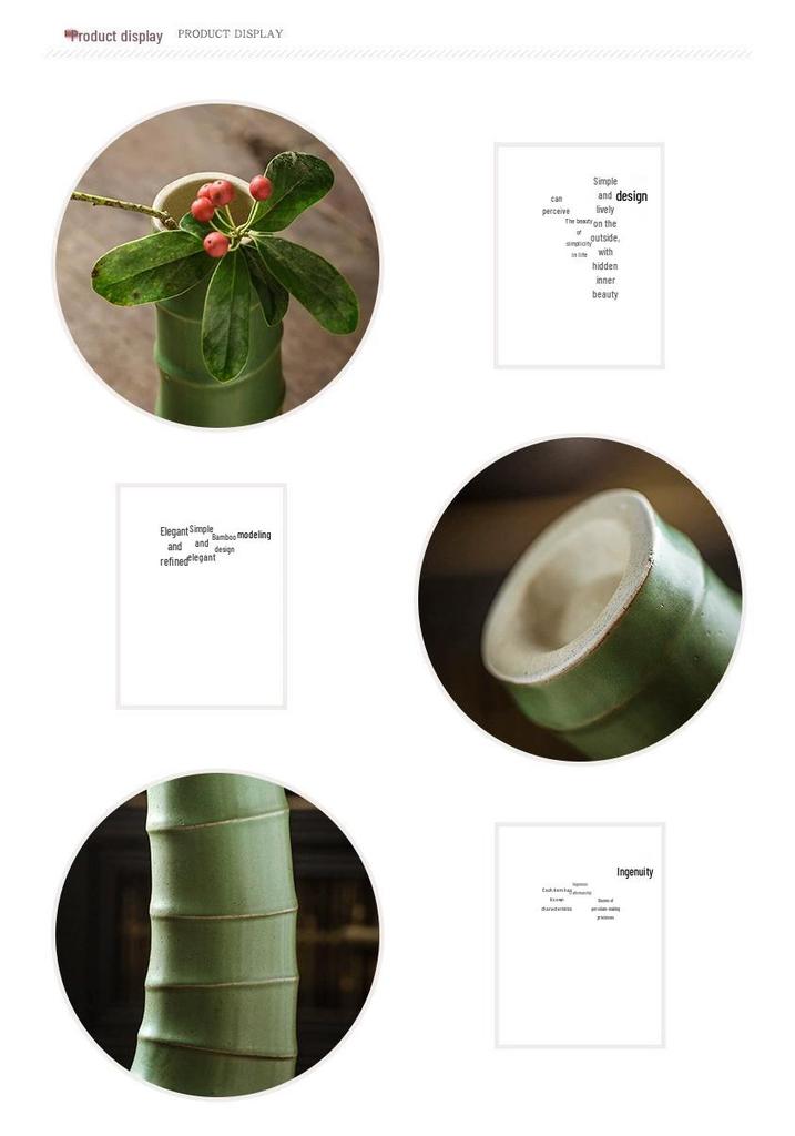 Zen Bamboo Joint Wall Hanging Vase: Ceramic Flower Holder for a Simple, Creative Arrangement.