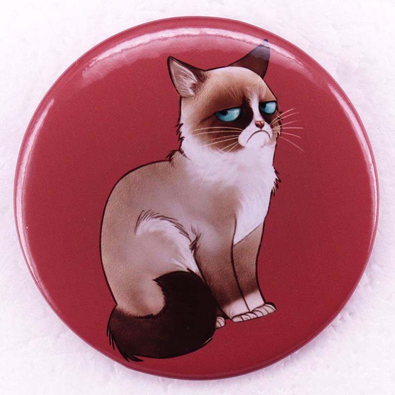 Whimsical Cat Tinplate Brooch Pin
