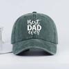 Casual Washed Cotton Best Dad Ever Hats Curved Brim Adjustable Letter Printed Baseball Caps Hip-hop Distressed Sun Hat Gift