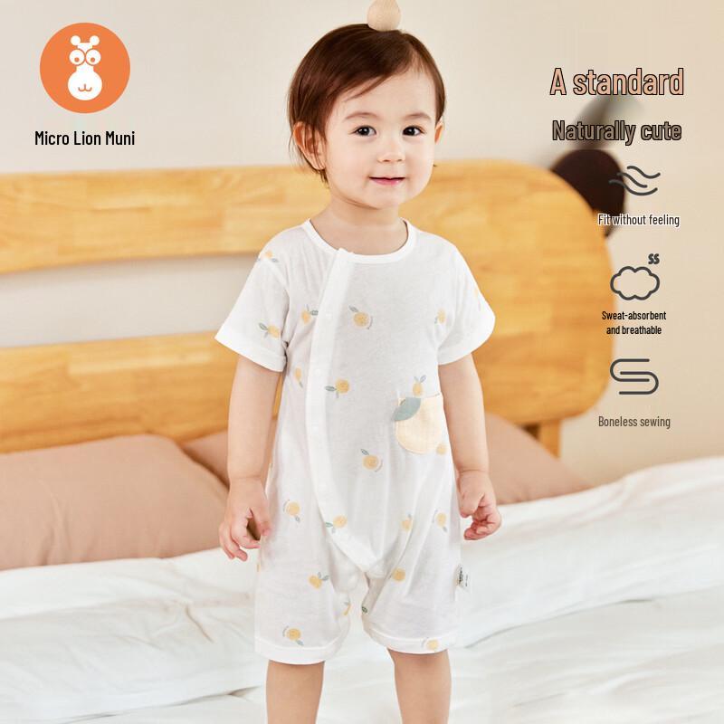 Детский хлопковый комбинезон с коротким рукавом и открытой ластовицей 90/1-2Y