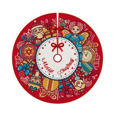 Party Decor Christmas Tree Skirt Happy New Year Merry Christmas Outdoor Blanket Home Supplies Snowman Santa Elk Xmas Floor Cover