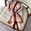 Women's Korean Style New Striped Thin Narrow Long Spring and Autumn Small Scarf Decorative Collarbone Scarf Dual-purpose Headband Tie Pack