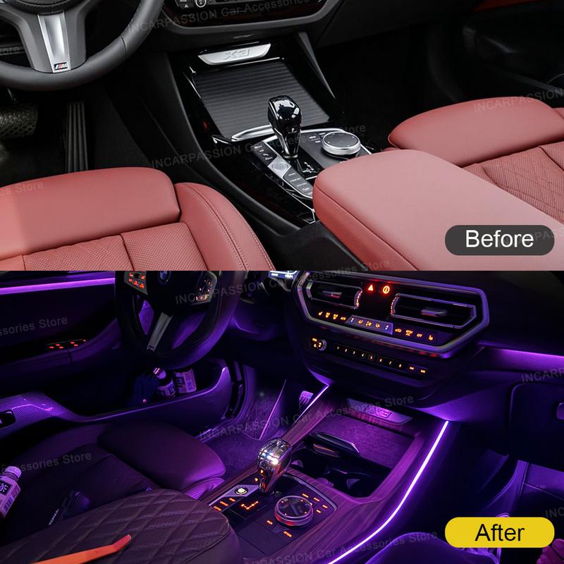Center Console Saddle Light For BMW 5 6 Series X3 X4 iX3, G30 G31 G32 G01 G02 G08 Car LED Decorative Ambient Light