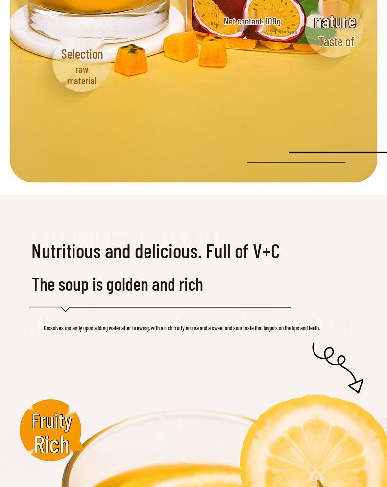 Freeze-Dried Passion Fruit & Lemon Kumquat Cold Brew Tea with Lemon Slices