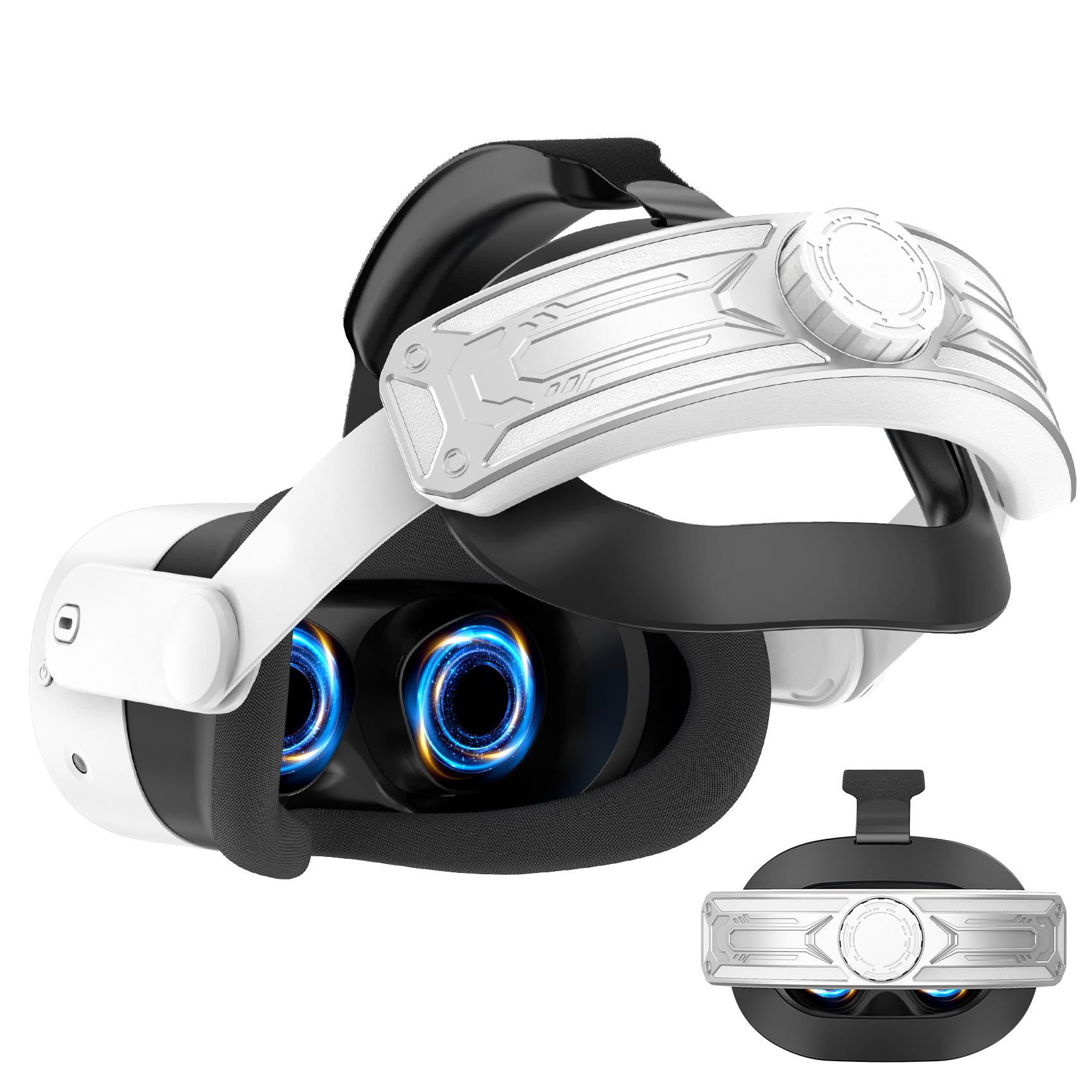

For Meta Quest 3S T2 Elite Head Strap ABS+Sponge Soft Cushion Adjustable Headband Silver