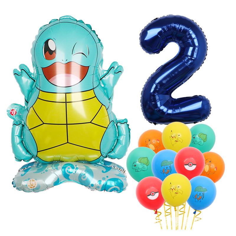 Standing Pokémon Pikachu Squirtle Child Elf Birthday Aluminum Film Printing Latex Balloon Gift