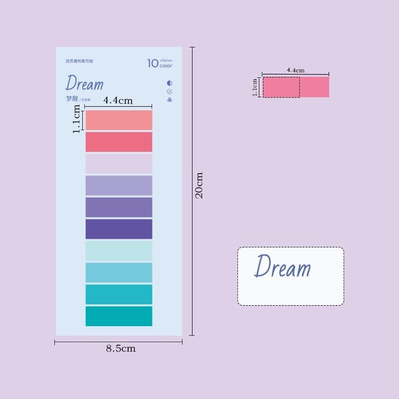 1 stücke Romantische Speicher Farbe Memo Pad PET Haftnotizen 14 cm Lineal Index Aufkleber Buch Marker Büro Schule