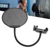 Microphone AntiSpray Filter Mesh Clip Flexible Neck Microphone Wind Screen Black(Black )