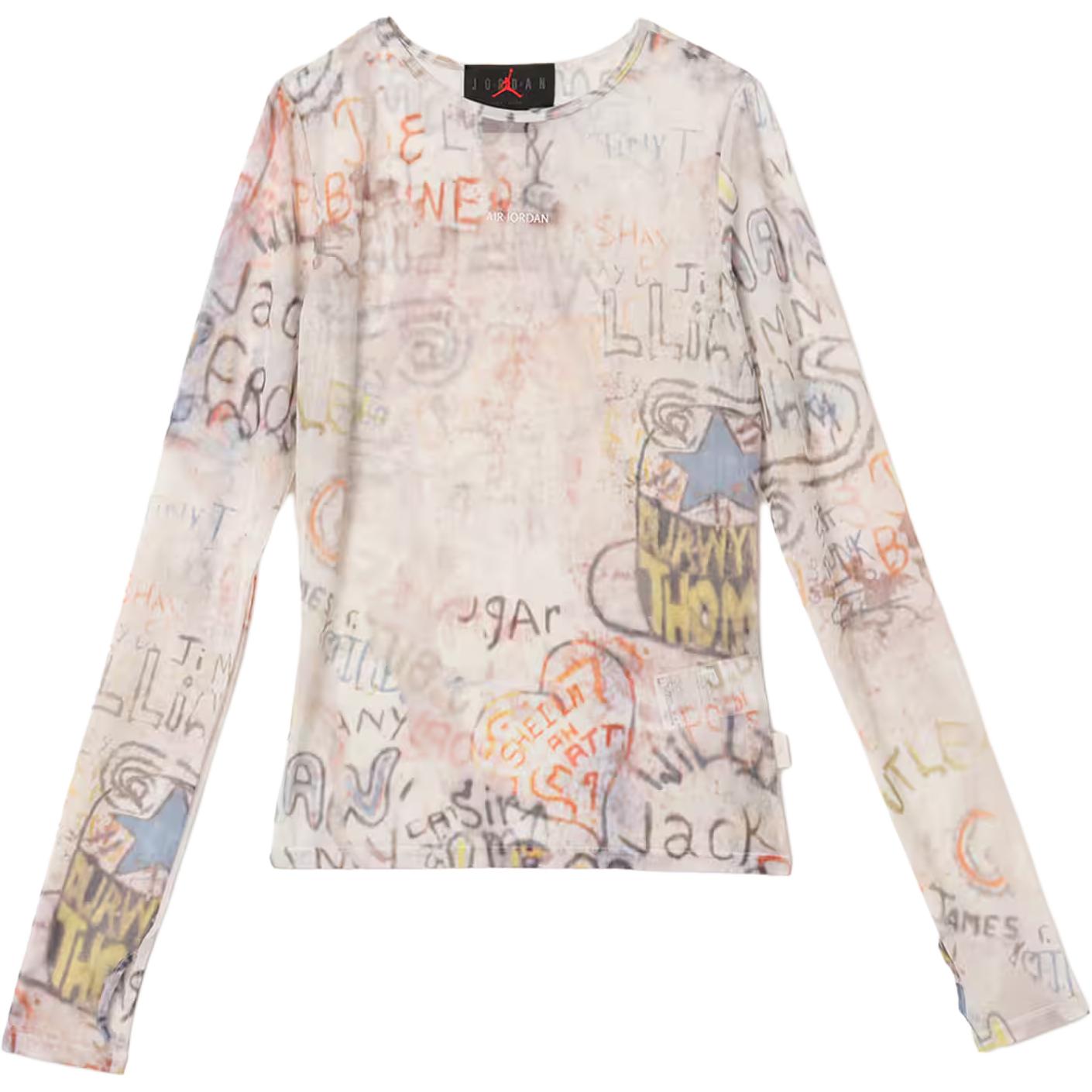 

New Jordan Graffiti print Long sleeve Top HQ9175-133 L