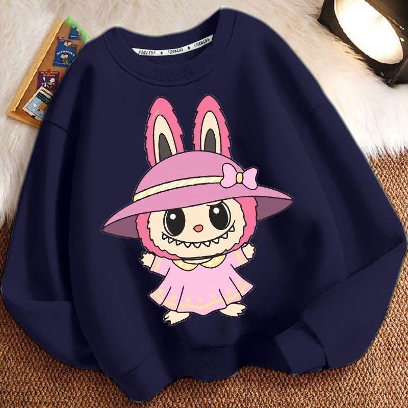 Children's Round-neck Hoodie, Long-sleeved, Fashionable and Loose Coat for Boys and Girls In Spring and Autumn