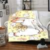 1pc Rabbit Flowers Blanket Lightweight Flannel Throw for Sofa Bed Travel Camping Livingroom Office Couch Chair