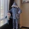 Women's Cute Shark Hooded Pajamas: Thickened Coral Fleece for Warmth, Perfect for Winter Lounging and Outdoor Wear.