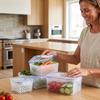 Plastic Food Storage Containers with Airtight and Colander, 3-Piece Set (Small+Medium+Large) for Kitchen and Vegetable Organization