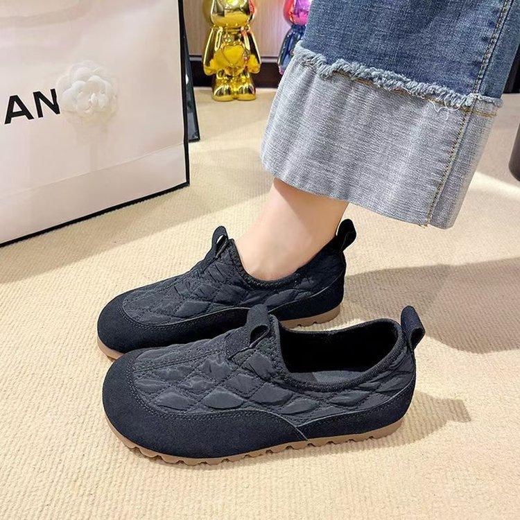 French single shoes new autumn and winter soft-soled beanie shoes comfortable maternity shoes grandma cotton shoes