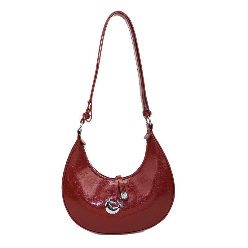 2025 new underarm bag women's large-capacity portable fashion retro shoulder bag niche simple commuter crescent bag