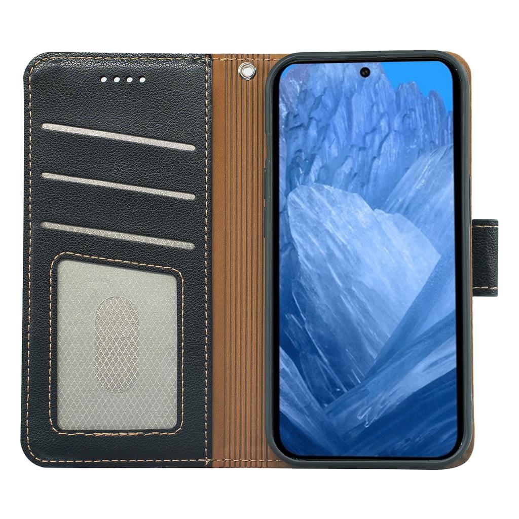 For Google Pixel 8a Case RFID Blocking Wallet Litchi Texture Leather Phone Cover Magnetic Clasp