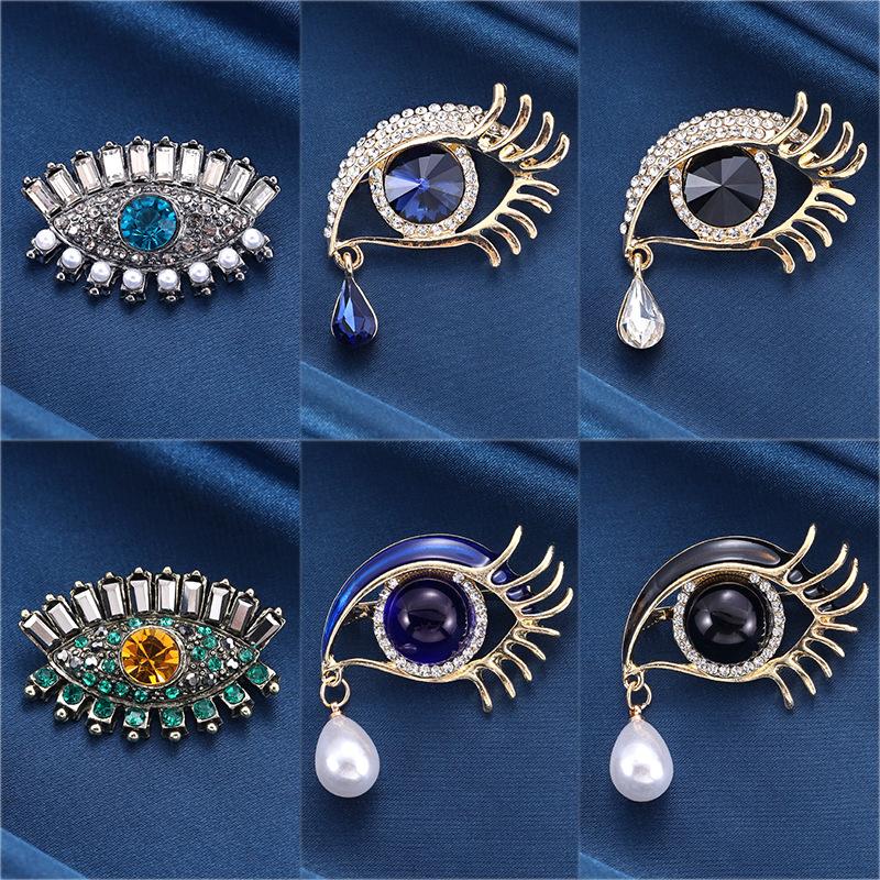 Creative Enamel Devil Eyes Office Causal Brooch Women'S Waterdrop Eyes Corsage Pin Accessories Gift