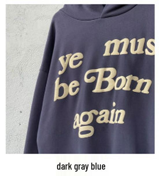 Trendy Multicolor Foam Letter Print Hoodie - Kanye Style