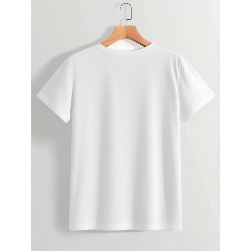 European Sizes Men's Casual Sportswear Short-sleeved Shirt, Trendy 2D Printed Pattern, Stretchy and Comfortable