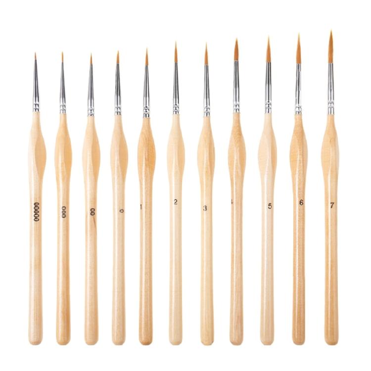 

11Pcs Detail Paint Brush for Acrylic Watercolor Gouache Oil Face Painting Model Figurine Artwork Miniature Paint Brushes 1