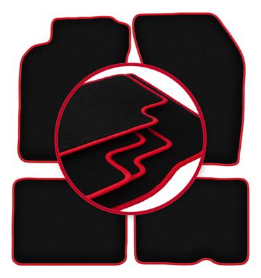 Velour Floor Mats with Red Edge For: Nissan Almera N15 Hatchback, Sedan (1995-2000)