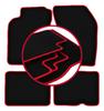 Velour Floor Mats with Red Edge For: Nissan Almera N15 Hatchback, Sedan (1995-2000)