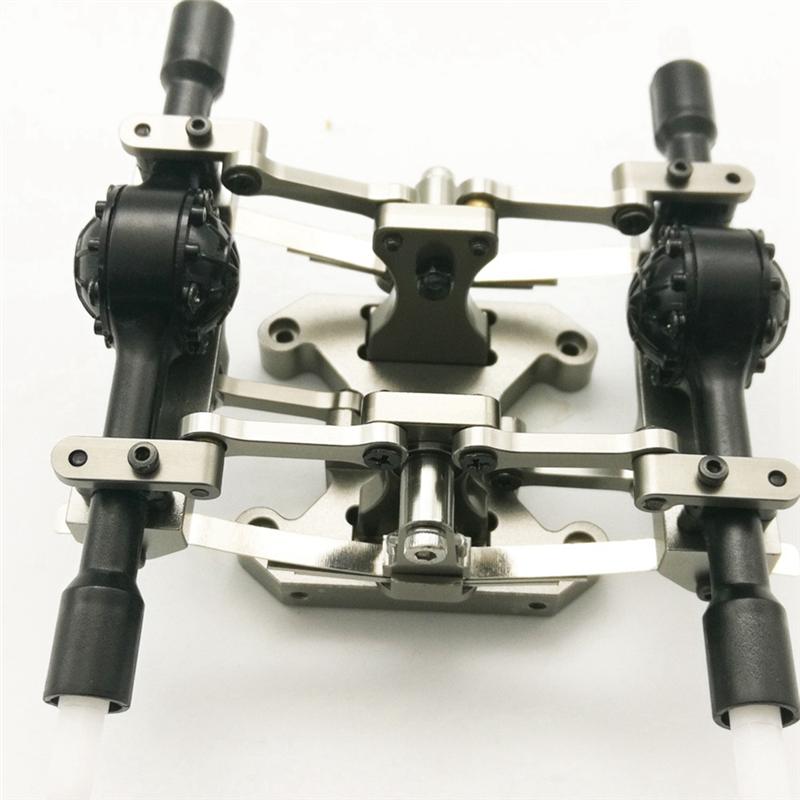 B16 B36 1/16 RC Araba Yükseltme Parçaları Modifiye Aksesuarları için Lo-ok Metal Denge Şasi Kartı Tahterevalli Kiti, Gümüş