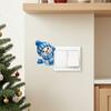 Easy Apply Socket Cover Cute Snowman Switch Sticker, Self-Adhesive PVC Decorative Decal, Blue And Christmas Wall Decal White Winter Theme Art