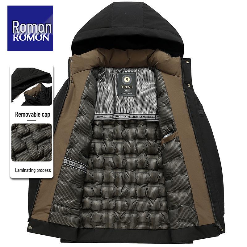Luomeng Herren Winterjacke aus dicker Baumwolle - Kälteschutz mit Graphen für Männer mittleren und höheren Alters