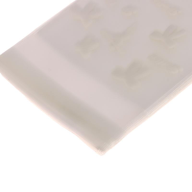 50Pcs White Ballet Biscuit Opp Self-Adhesive Bag Bowknot Candy Chocolates Dessert Self Sealing Bag Gift Bag Card Storage Bag