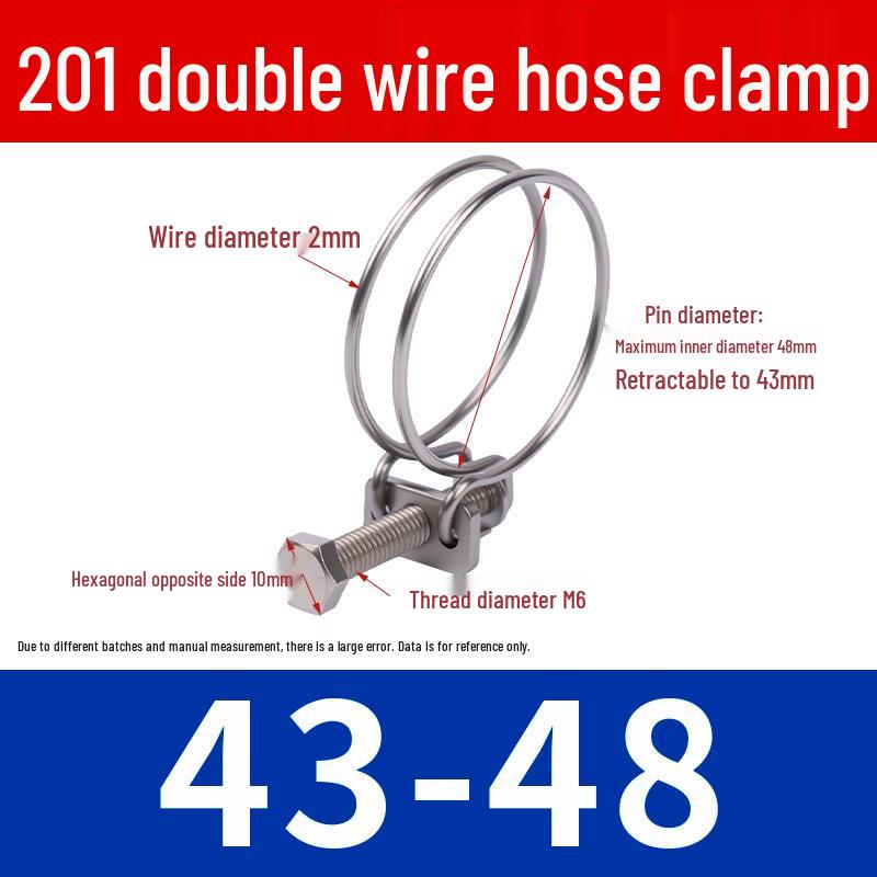 Doppeldraht-Schlauchschelle aus Edelstahl für Feuer-, Wasser-, Gasleitungen - Verdickt