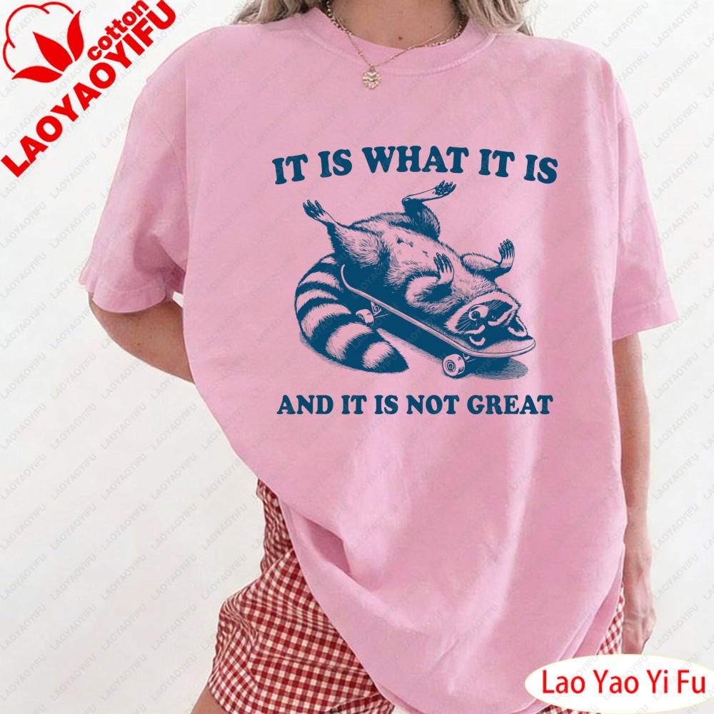 

Retro Raccoon It Is What It Is Funny 90s Shirt It Is What Funny Raccoon Vintage Tshirt Vintage 90s Women Tees Women Clothes 4XL