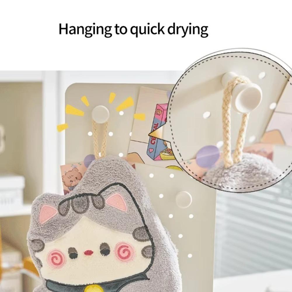 Water Absorption Kitchen Towel Cleaning Rag Cartoon Cat Small Bathing Towel Kitchen