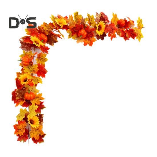 

175 см искусственный кленовый лист цветочная гирлянда для дома, сада, дома, улицы, подвесной искусственный плющ, украшение на Хэллоуин, осенний праздник урожая B