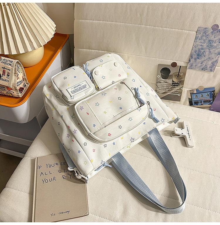 Schoolbag Japanese ins new high-value schoolbag, sweet star bar pain bag, lightweight and versatile backpack for junior high school students