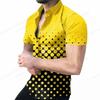 Geometrisch gemustertes Kurzarmhemd, stilvolles lässiges Herrenoberteil für den Alltag.