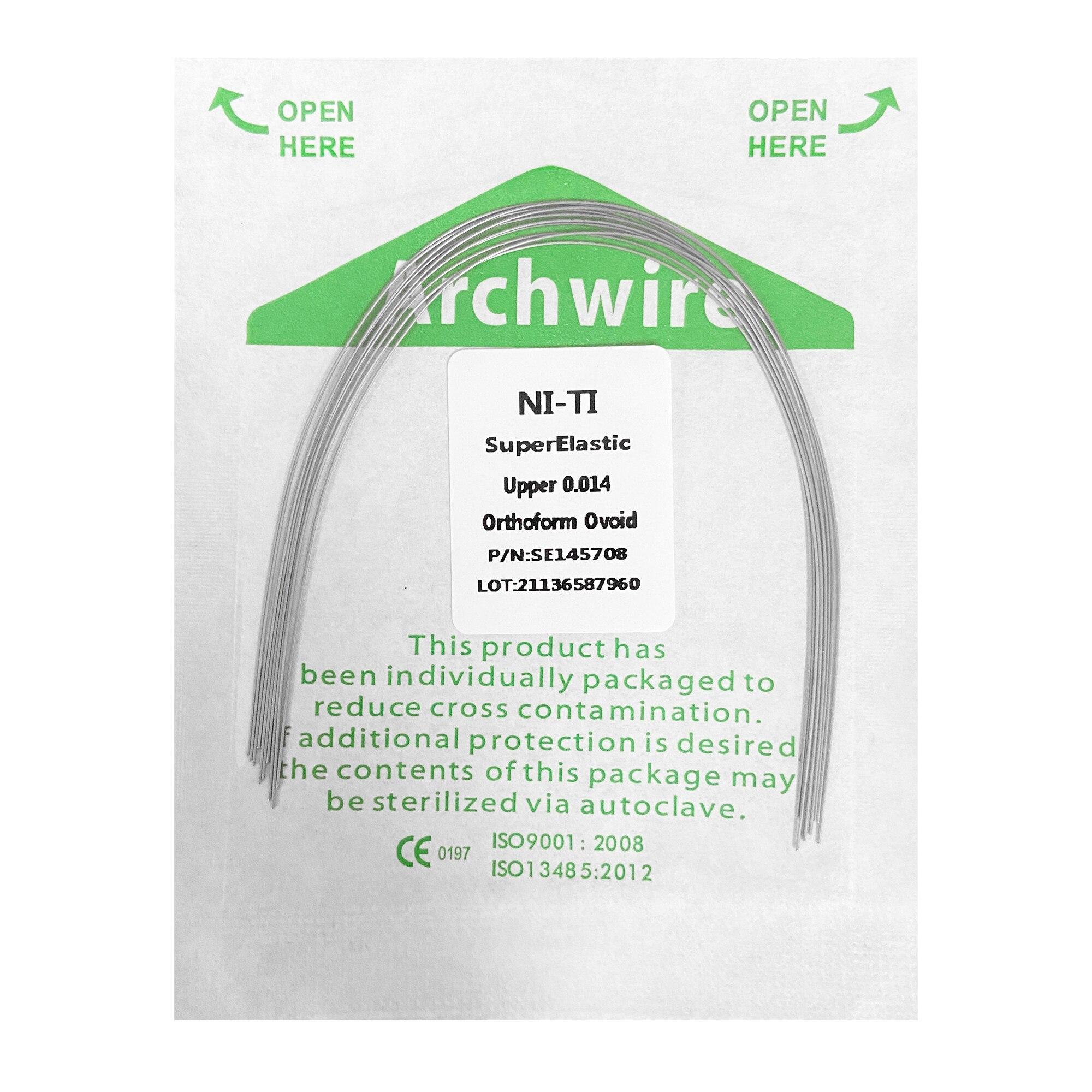

10 шт./упак. ортодонтические стоматологические суперэластичные овоидные нити круглые/прямоугольные арочные проволоки стоматологические нити арочные проволоки Ovoid 014 Upper