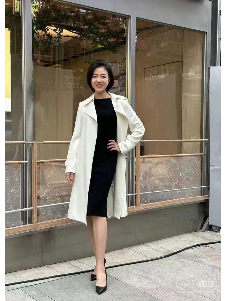 Autumn 2025 Women's Triacetate Blend Trench Coat