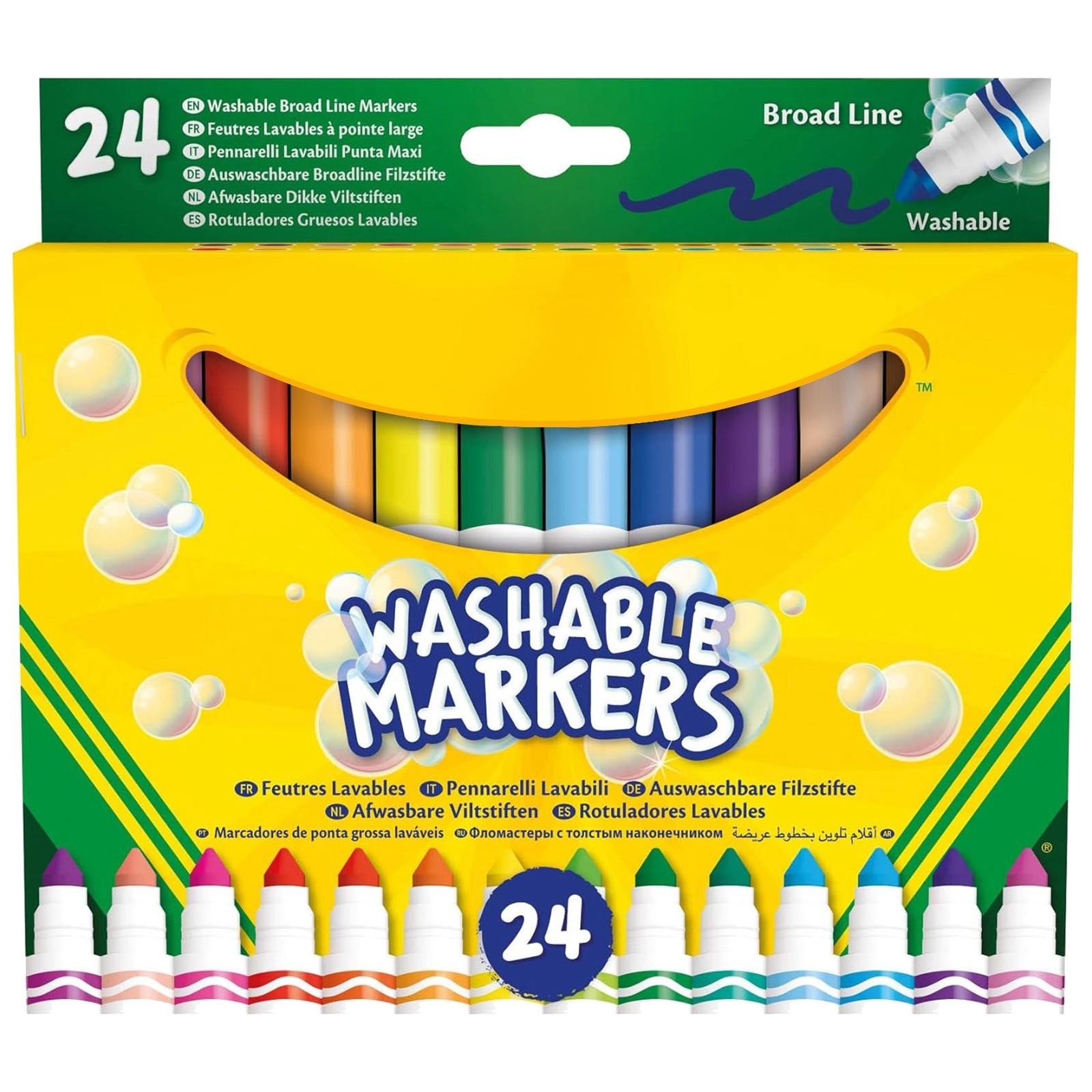 

Wide Line Marker Pen, 24 Classic Colors, Washable Student Drawing Tool,12ml One Size