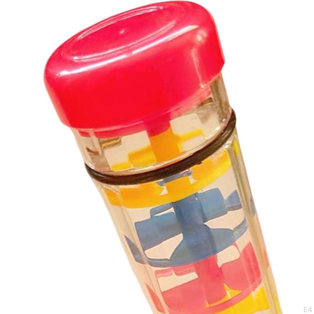 Baby Rainmaker Toy Rainstick Rattle Tube, Raindrop Sound Montessori Shaker Beaded