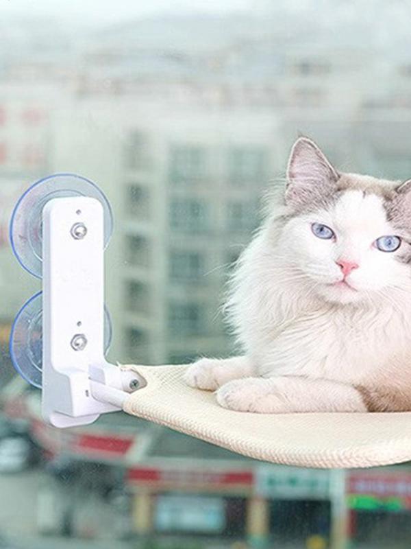 New Suction Cup Cat Hammock Foldable Cat Window Perch with 4 Strong Suction Cups Cat Sunbathing Glass Hanging Suction Cup