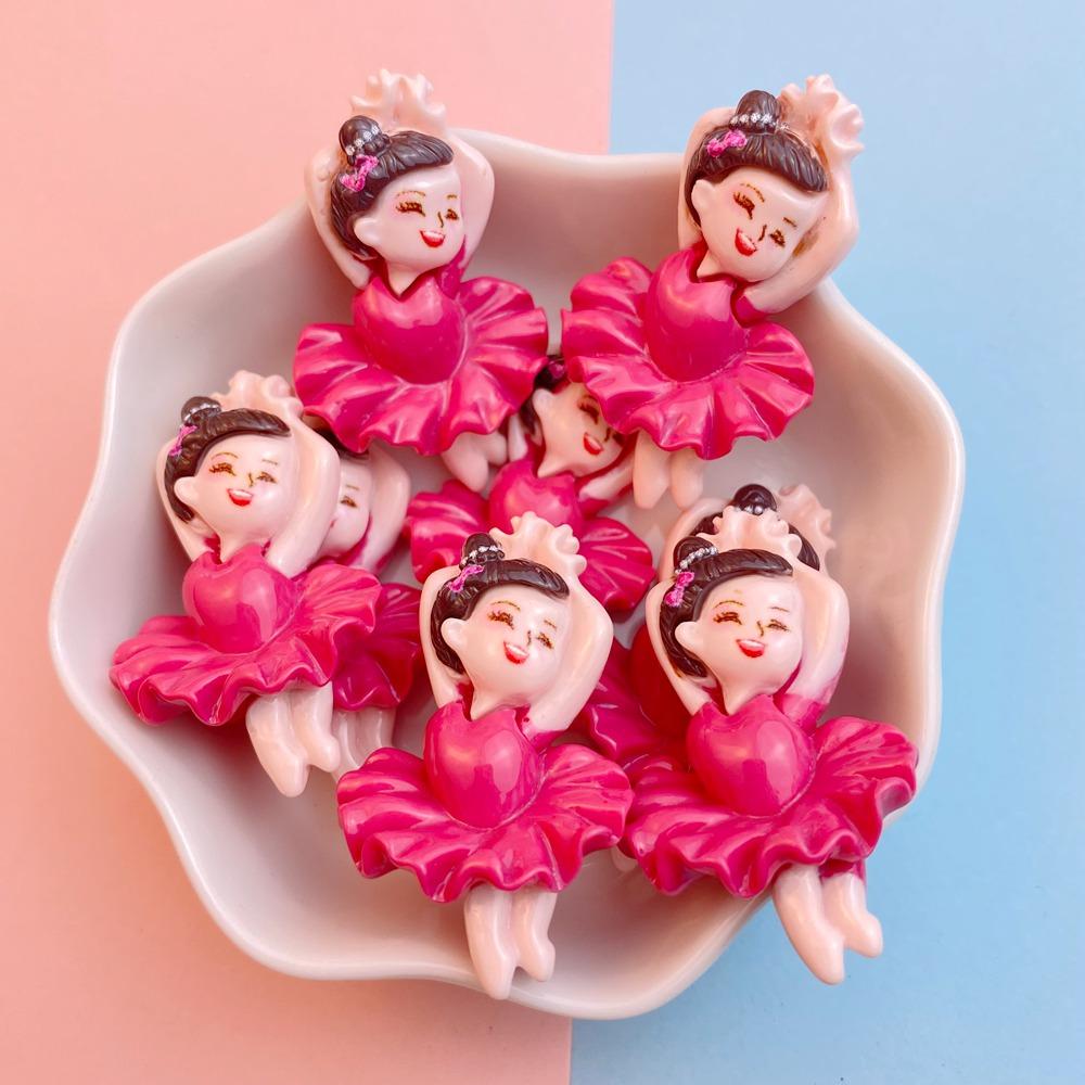 

10Pcs New Cute Resin Ballet Dance Girl Series Flat Back Parts Embellishments For Hair Bows Accessories