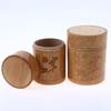 Carved Bamboo Tea Storage Box Lid Seal Tea Canister Food Spice Nut Box Organizer Kitchen Storage Jars Accessories