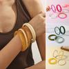 4Pcs/Set Semi Transparent Stackable Bangle Round Punk Bracelet Set Acrylic Cuff  Summer Jewelry