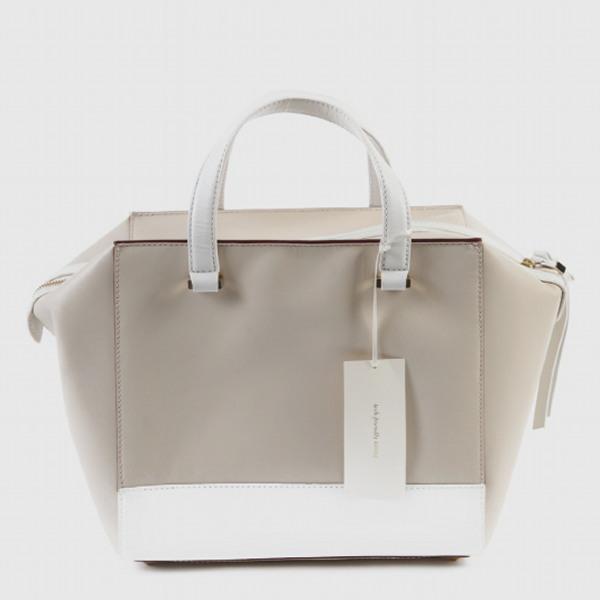 Kate Spade Leather Handbag Beige X White Women Used