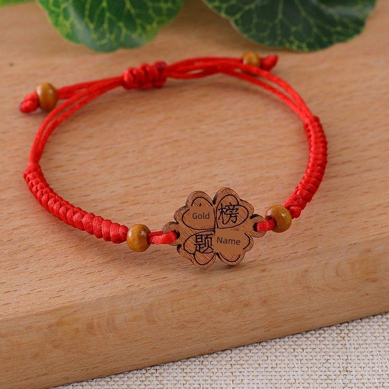 Title Bracelet of the Winning Gold List in the College Entrance Examination for Students, Go Ashore, Cheer up, Red Rope Pass Every Exam Carrying Strap