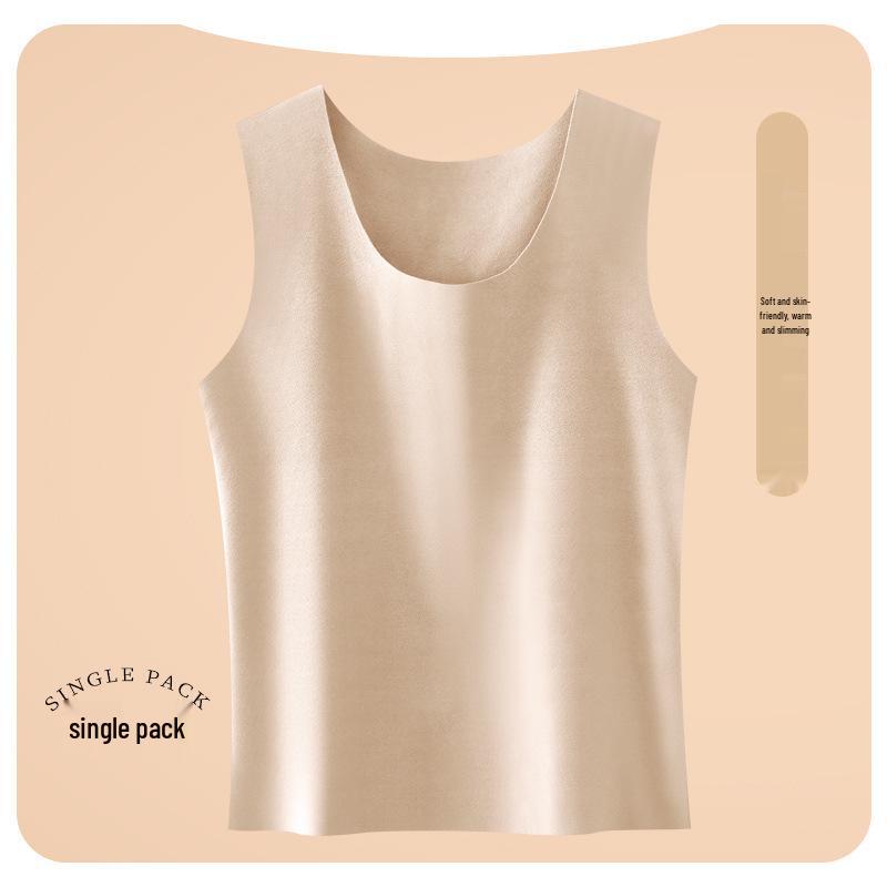 Men's Slim Fit Seamless Plus Size Thermal Vest for Autumn and Winter
